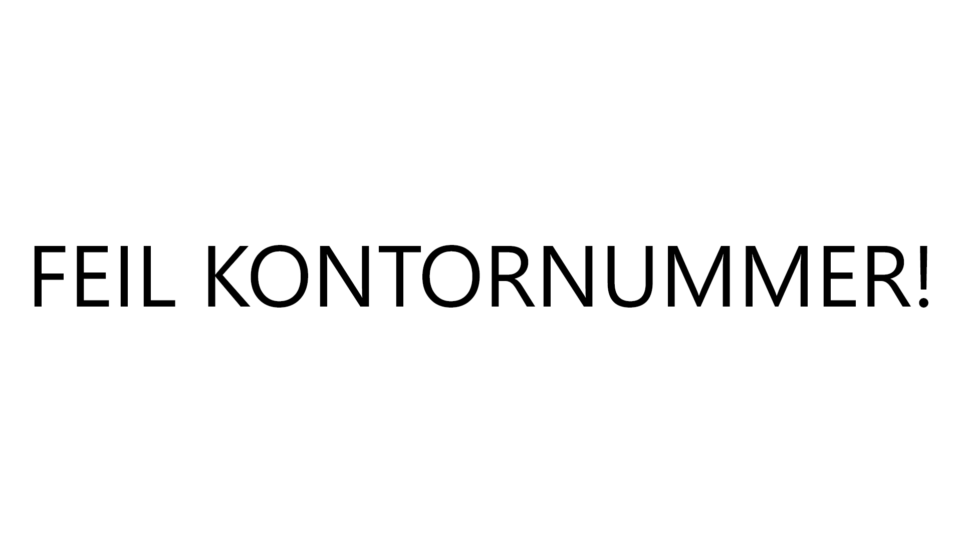 Feil Kontonummer